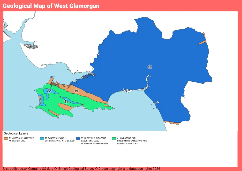 Geological Map of West Glamorgan